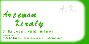 artemon kiraly business card